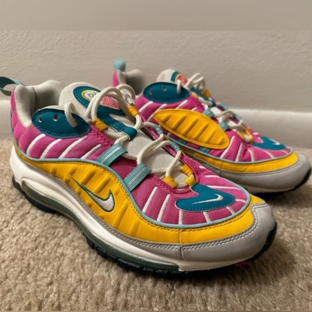 Nike Air Max 98 San Antonio Spurs Fiesta Colorway Teal Fuchsia Low Top Sneakers
